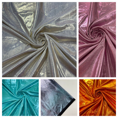 Metallic Lame Foil/ Polyester Fabric/Stretch Fabric/Light Weight/ 58 Inches Wide.