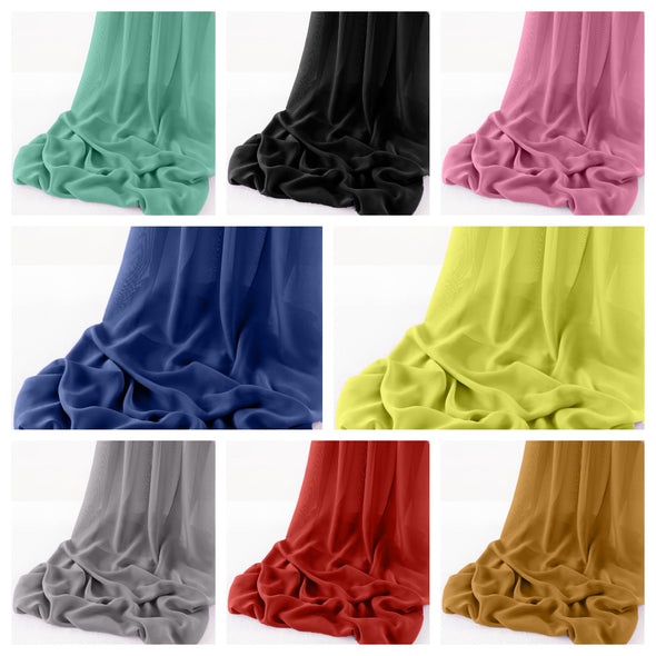 Chelsea Wool Dobby Chiffon Fabric/58" Wide Sheer Fabric/Solid Color Draping Fabric for Wedding Party Easter Backdrop.