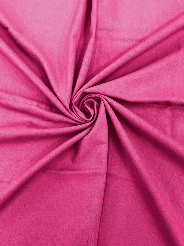 Fuchsia Medium Weight Natural Linen Fabric/50"Wide/Clothing