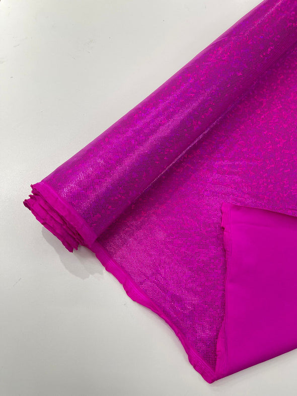 Fuchsia Shattered Glass Foil Hologram/58” Wide/4 Way Stretch Spandex Nylon Tricot. Sold by the yard (Copy)