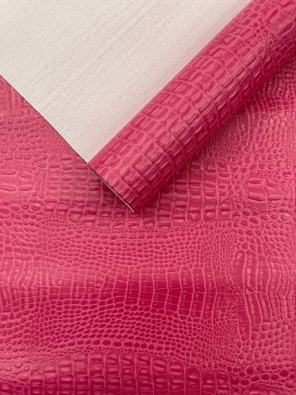 Crocodile Marine Vinyl 2 Tone Upholstery, Crocodile Skin Texture Faux Leather PVC Vinyl, 54" Wide.