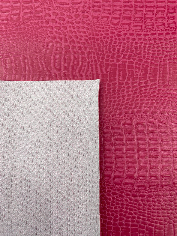 Crocodile Marine Vinyl 2 Tone Upholstery, Crocodile Skin Texture Faux Leather PVC Vinyl, 54" Wide.