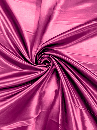 Fuchsia Heavy Shiny Bridal Satin Fabric for Wedding Dress, 60" inches wide sold by The Yard. Modern Color