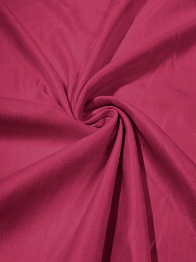 Fuchsia Faux Suede Polyester Fabric | Microsuede | 58" Wide | Upholstery Weight, Tablecloth, Bags, Pouches, Cosplay, Costume