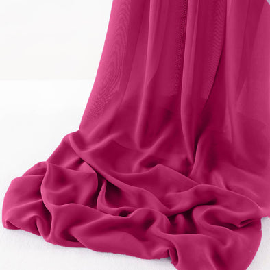 Fuchsia Wool Dobby Chiffon Sheer Table Runner for Wedding, Decorations for Birthday Parties, Banquets, Engagements.