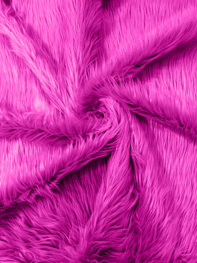 Fuchsia Long Pile Soft Faux Fur Fabric for Fur suit, Cosplay Costume, Photo Prop, Trim, Throw Pillow, Crafts.