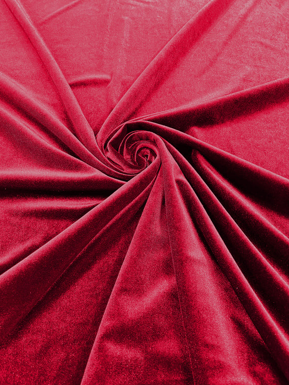 Fuchsia 60" Wide 90% Polyester 10 percent Spandex Stretch Velvet Fabric for Sewing Apparel Costumes Craft, Sold By The Yard.
