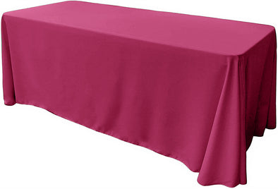 Fuchsia Rectangular Polyester Poplin Tablecloth Floor Length / Party supply