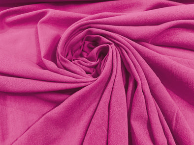 Fuchsia Cotton Gauze Fabric Wide Crinkled Lightweight Sold by The Yard