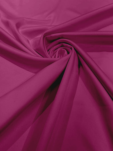 Fuchsia Matte Stretch Lamour Satin Fabric 58" Wide/Sold By The Yard. New Colors