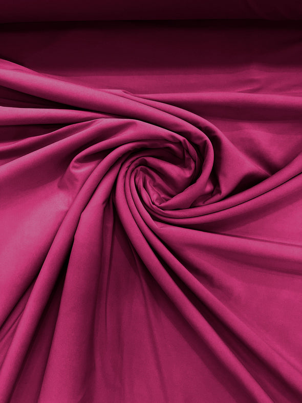 Fuchsia ITY Fabric Polyester Knit Jersey 2 Way Stretch Spandex Sold By The Yard