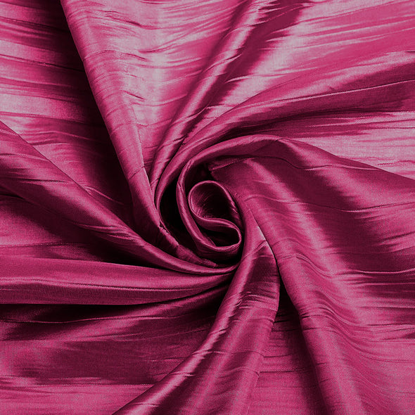 Fuchsia Crushed Taffeta Fabric - 54" Width - Creased Clothing Decorations Crafts - Sold By The Yard