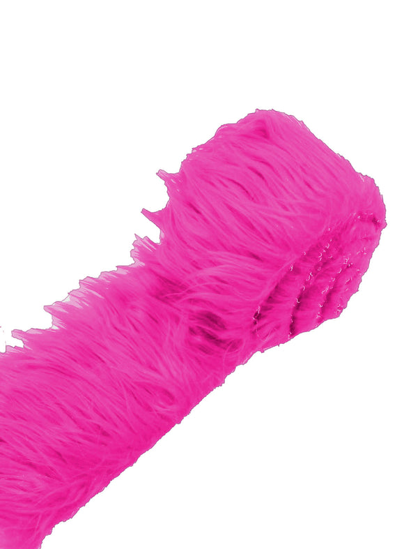 Fuchsia Long Pile Soft Faux Fur Fabric STRIP for Fur suit, Cosplay Costume, Photo Prop, Trim, Throw Pillow, Crafts.