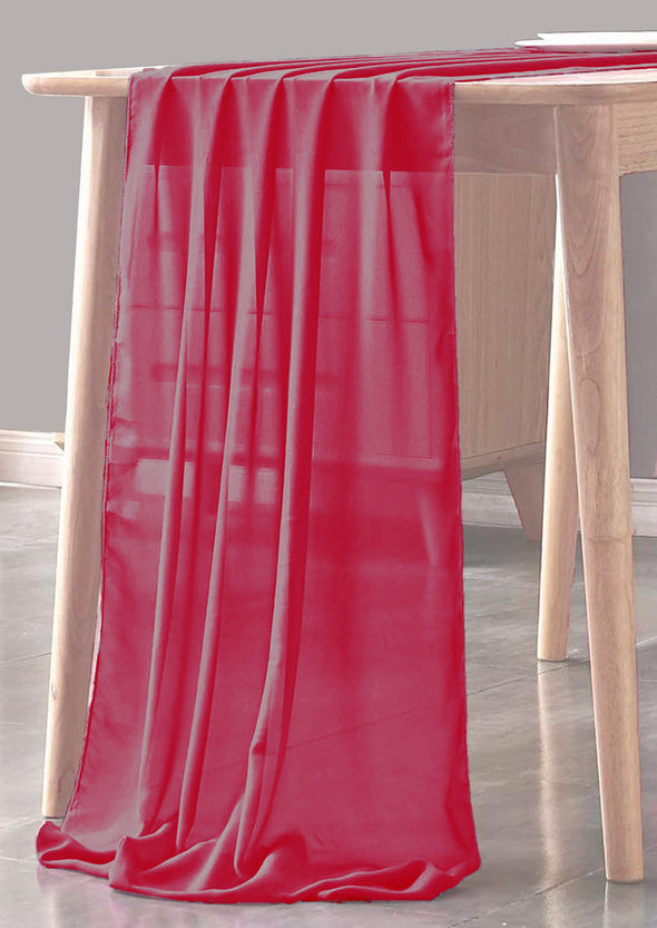 Fuchsia Sheer Table Runner for Wedding, Decorations for Birthday Parties, Banquets, Engagements.