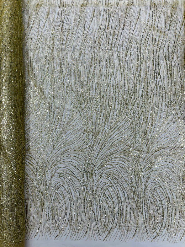 Fashion Glitter Design On A Mesh Lace Fabric/Prom.