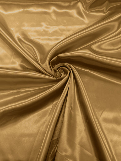 Gold Shiny Charmeuse Satin Fabric for Wedding Dress/Crafts Costumes/58” Wide /Silky Satin
