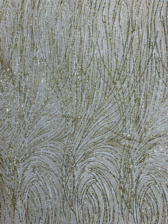 Fashion Glitter Design On A Mesh Lace Fabric/Prom.