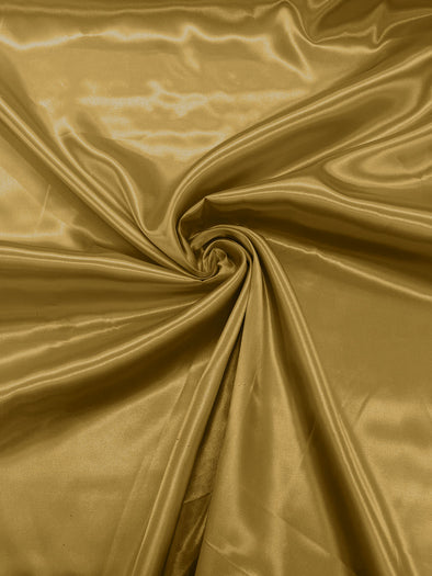 Gold #2 Shiny Charmeuse Satin Fabric for Wedding Dress/Crafts Costumes/58” Wide /Silky Satin
