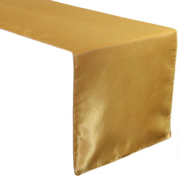 Gold  Bridal Satin Table Runner, Wedding Banquet Decoration, ( Choose Size Below )