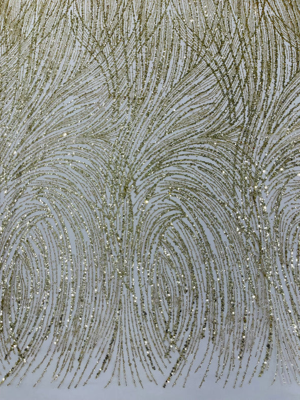 Fashion Glitter Design On A Mesh Lace Fabric/Prom.