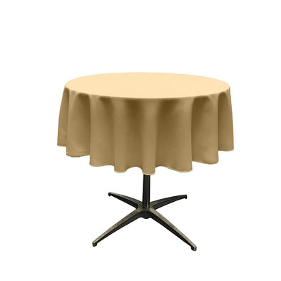 Gold Solid Round Polyester Poplin Tablecloth Seamless