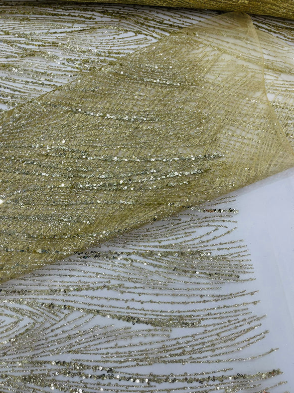 Fashion Glitter Design On A Mesh Lace Fabric/Prom.