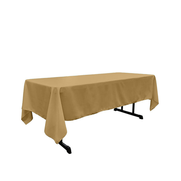 Gold Rectangular Polyester Poplin Tablecloth / Party supply