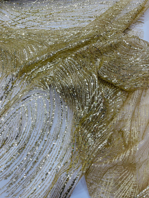 Fashion Glitter Design On A Mesh Lace Fabric/Prom.