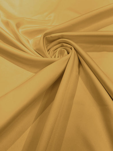 Gold Matte Stretch Lamour Satin Fabric 58" Wide/Sold By The Yard. New Colors