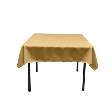 Gold Square Polyester Poplin Table Overlay - Diamond. Choose Size Below