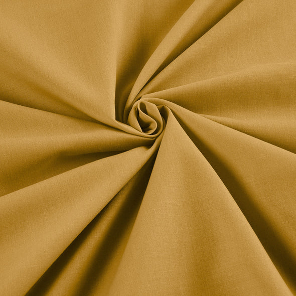 Gold Wide 65% Polyester 35 Percent Solid Poly Cotton Fabric for Crafts Costumes Decorations-Sold by the Yard