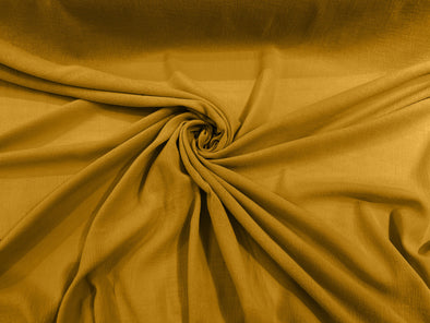Gold Cotton Gauze Fabric Wide Crinkled Lightweight Sold by The Yard
