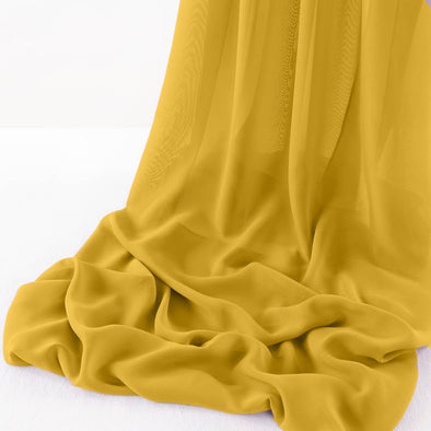 Gold Pack of 5 10ft Wool Dobby Chiffon Table Runner 29x120 Inches Runner for Wedding, Decorations for Birthday Parties, Banquets, Engagements, Sheer