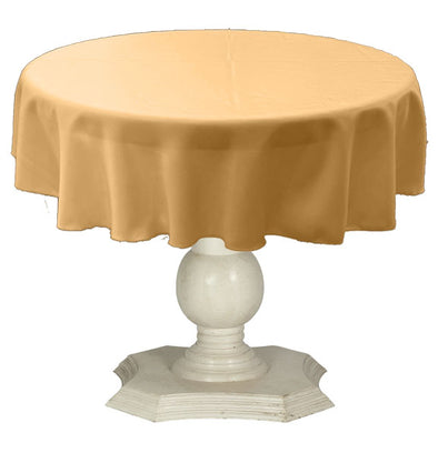 Gold Round Tablecloth Solid Dull Bridal Satin Overlay for Small Coffee Table Seamless