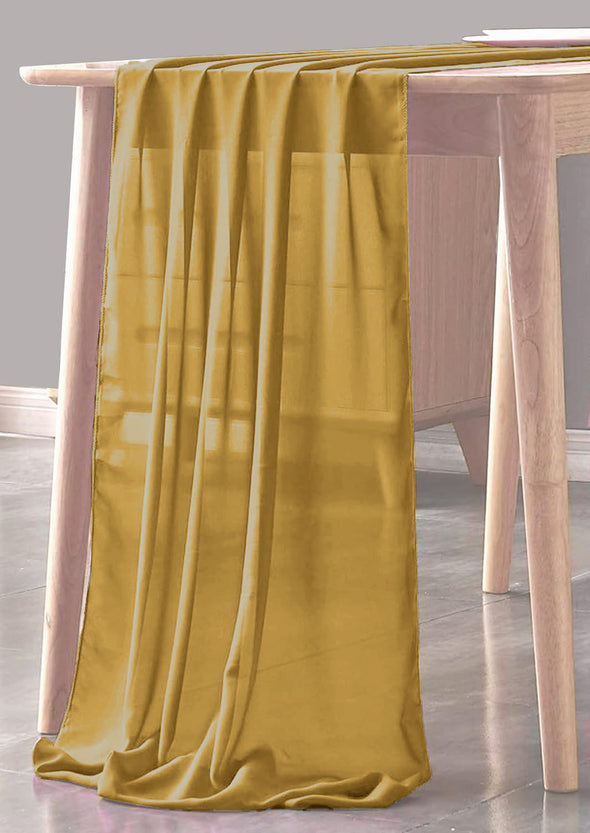 Gold Sheer Table Runner for Wedding, Decorations for Birthday Parties, Banquets, Engagements.