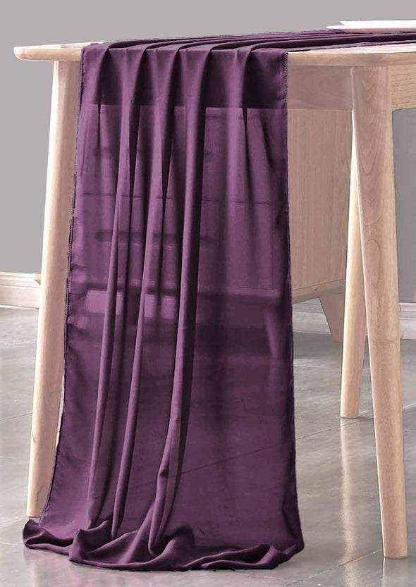 Grape Purple Sheer Table Runner for Wedding, Decorations for Birthday Parties, Banquets, Engagements.