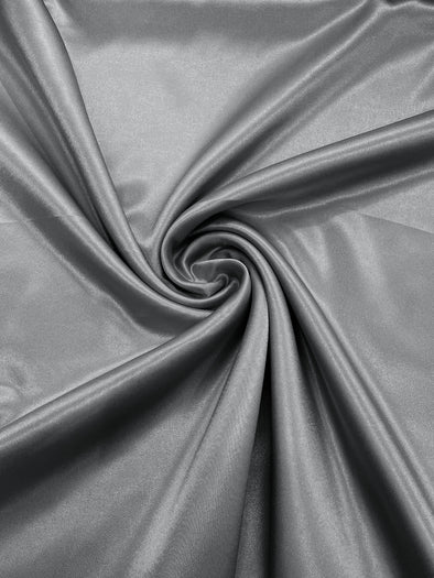 Gray Crepe Back Satin Bridal Fabric Draper/Prom/Wedding/58" Inches Wide Japan Quality