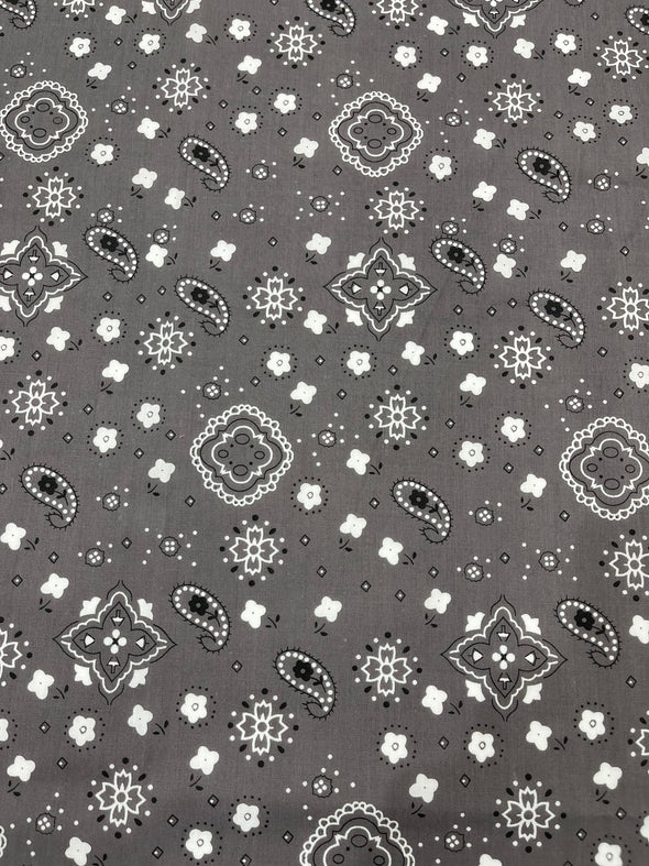 58/59" Wide 65% Polyester 35 Percent Poly Cotton Bandanna Print Fabric, Good for Face Mask Covers, Sold By The Yard
