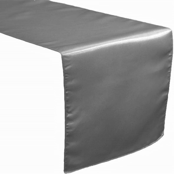 Gray Bridal Satin Table Runner, Wedding Banquet Decoration, ( Choose Size Below )