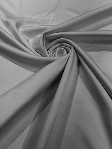 Gray Matte Stretch Lamour Satin Fabric 58" Wide/Sold By The Yard. New Colors