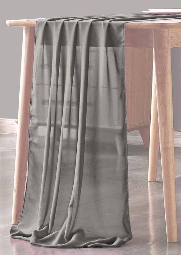 Gray Sheer Table Runner for Wedding, Decorations for Birthday Parties, Banquets, Engagements.