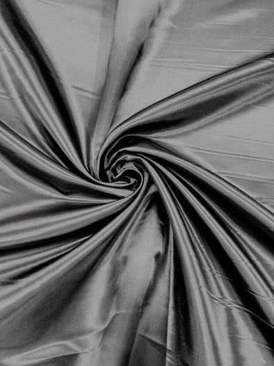Gray Heavy Shiny Bridal Satin Fabric for Wedding Dress, 60" inches wide sold by The Yard. Modern Color