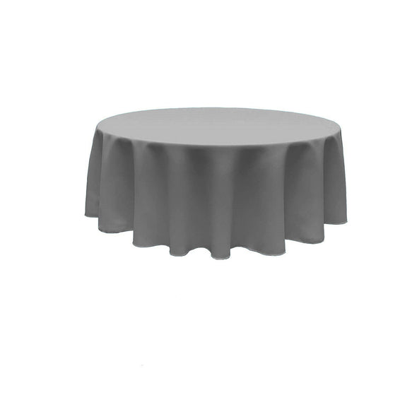 Gray Round Polyester Poplin Tablecloth Seamless