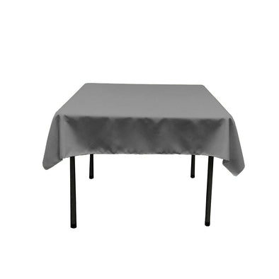 Gray Square Polyester Poplin Table Overlay - Diamond. Choose Size Below