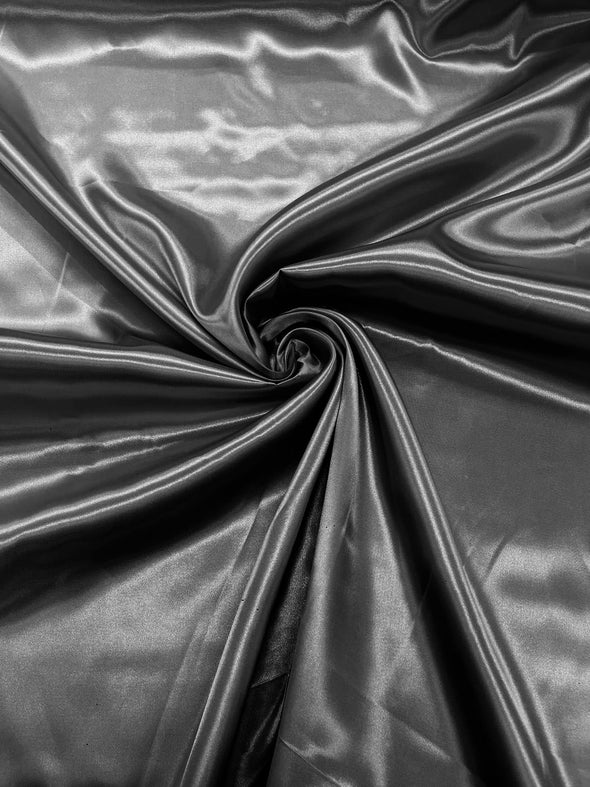 Gray Shiny Charmeuse Satin Fabric for Wedding Dress/Crafts Costumes/58” Wide /Silky Satin