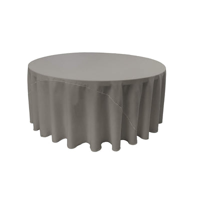 Gray Solid Round Polyester Poplin Tablecloth With Seamless
