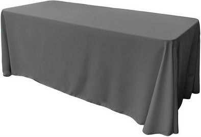Gray  Rectangular Polyester Poplin Tablecloth Floor Length / Party supply