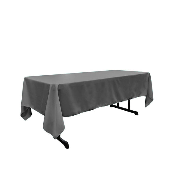 Gray Rectangular Polyester Poplin Tablecloth / Party supply