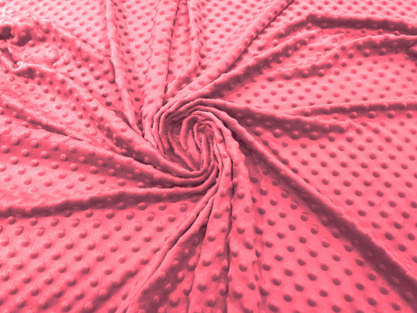 Hot Pink 58" Wide 100% Polyester Minky Dimple Dot Comfy Cuddle Fabric Sold by The Yard.