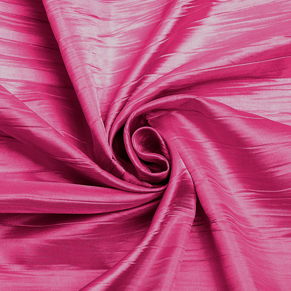Hot Pink Crushed Taffeta Fabric - 54" Width - Creased Clothing Decorations Crafts - Sold By The Yard